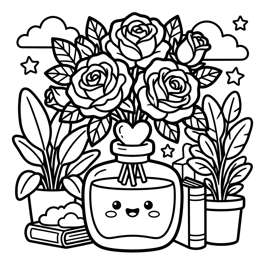 Bean sprout in a test tube, a simple coloring pages with thick lines design.